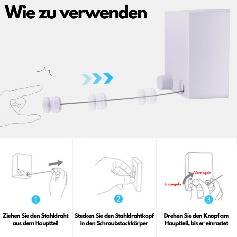 SmartDry™ Aufrollbare Wäscheleine Melvas